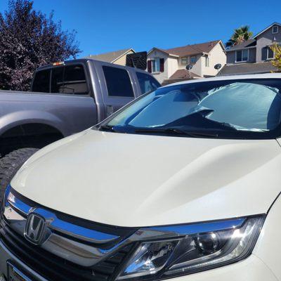 Honda Odyssey-Replaced windshield due to an excessive cracked across it.  Recalibrated the sensors.