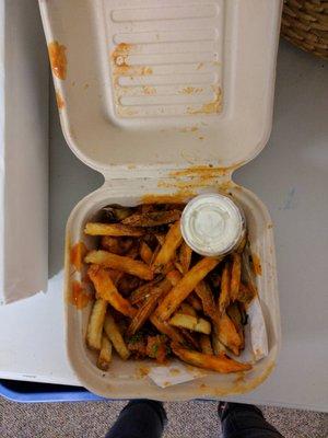 This was supposed to be an order of cauliflower but they said they decided to mix it up and throw "some fries." Almost all fries!! Ew.