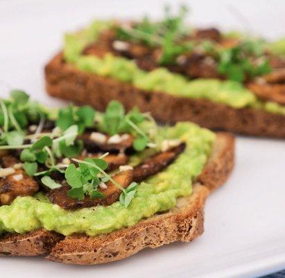 Avocado toast with microgreen antioxidant punch