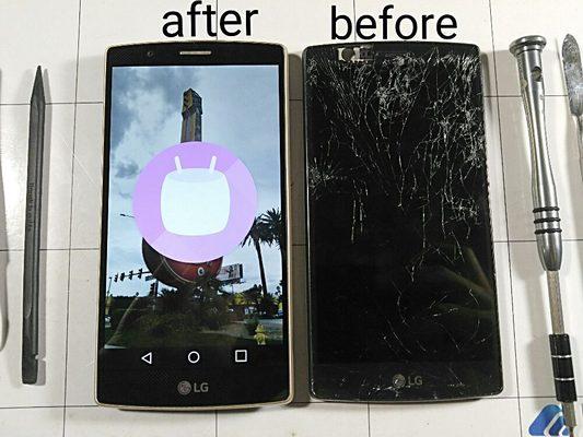 We also repair Android phones. Here you'll see an LG G4 screen repair. Contact us for pricing!