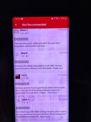 Another list of 5stars "Not recommended "