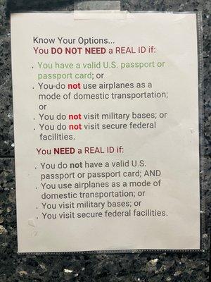 Information on REAL ID