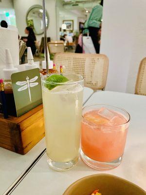 Limeade (left), house-made aguas frescas (right)