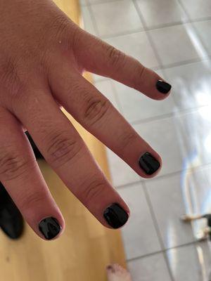 Black gel manicure