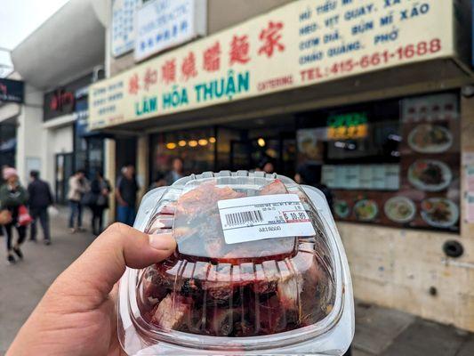 BBQ spare ribs, $11 a pound