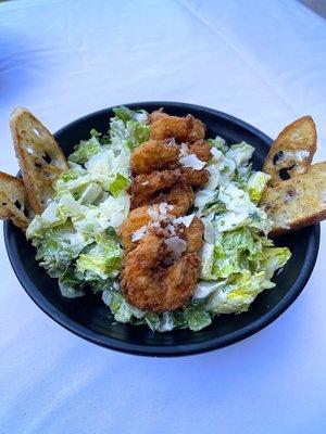 Ceasar Salad with Fried Shrimp