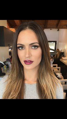 Bronze eye glam with a bold lip!