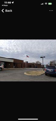 The building and the parking lot