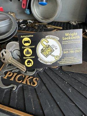 Wright Locksmith card