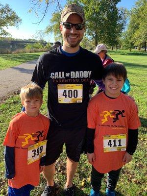 The boys on their first 5K run - inspired by Dr. Kalie's first Ironman!