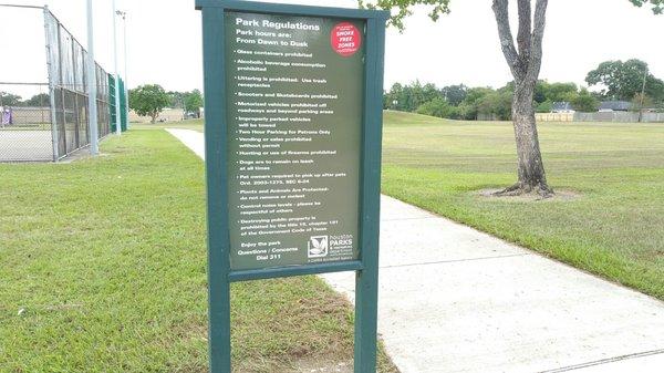 Another park rules sign