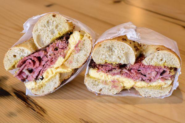 The Pastrami Paradise - Egg, Carnegie Deli Pastrami, Swiss and Gulden's Spicy Mustard.