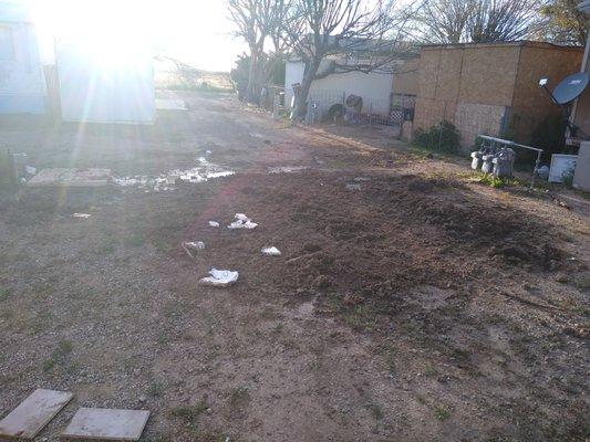 This is the mess of mud left in front yards!