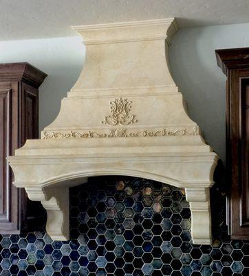 Custom Limestone Range Hood