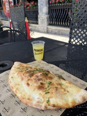 Breakfast Calzone and mimosa of course