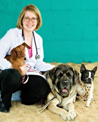 Dr. Lindsey Bowlby and some canine friends