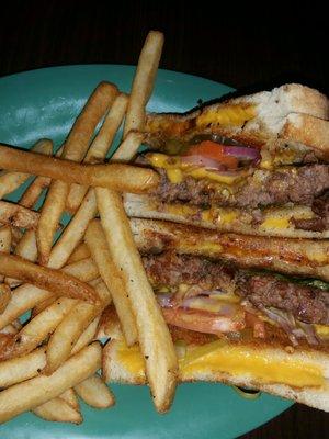 Grilled cheese cheeseburger! :) yummy!