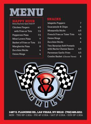 V8 Grill Menu, Page 1