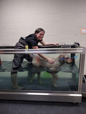 Shannon with patient in treadmill