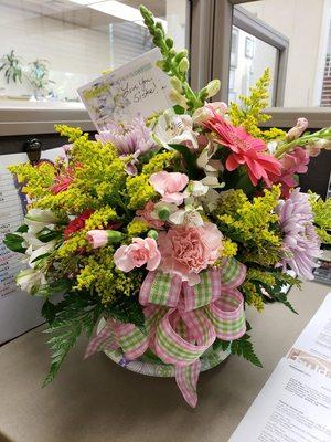 Spring bouquet that my sister loved and said was nice and full. Thank you Chowchilla Floral & Design.