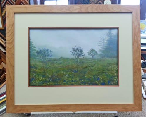 pastel, solid cherry frame