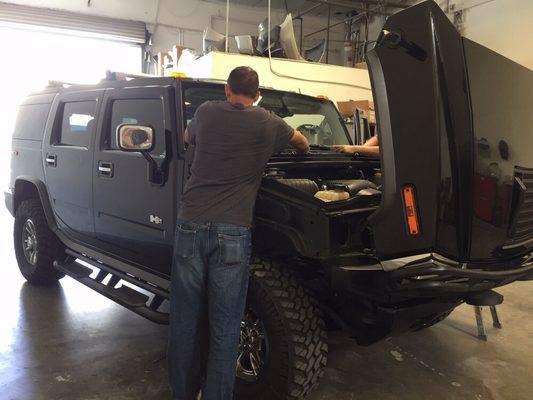 Front end accident on this H2 Hummer