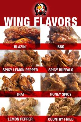 All of the wing flavors we offere