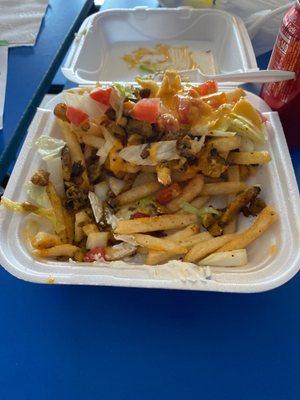 Chicken gyro loaded fries