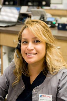 Andrea, our pharmacy clerk