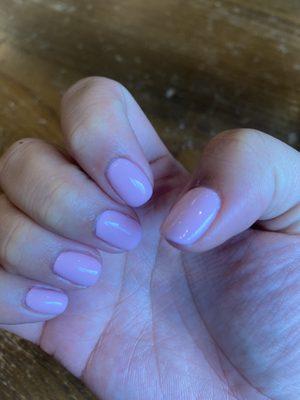 Baby pink gel mani