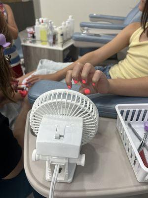 Kids mani/pedi in progress