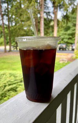 Iced coffee on the patio