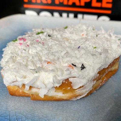 Coconut Cream Doughnut - Mr. Maple Donuts