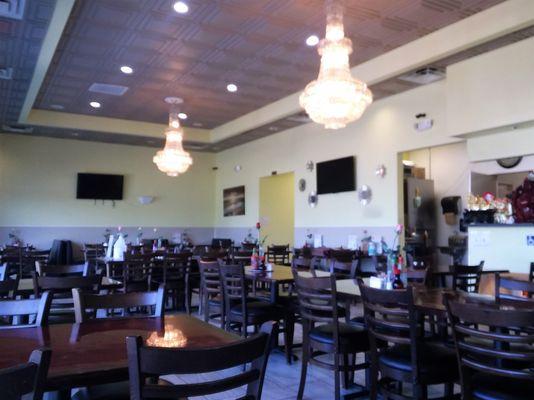 Nice and clean dining area.