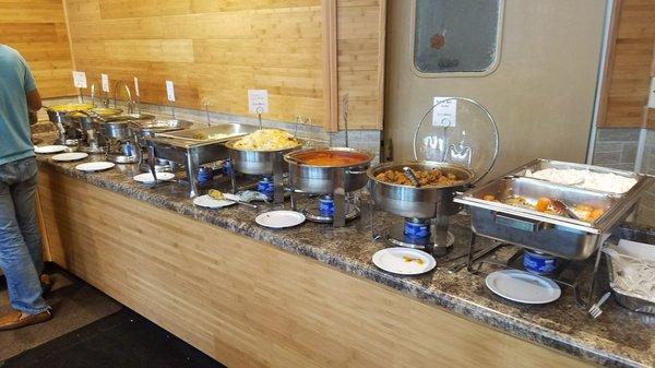 Lunch buffet spread at Cool Mirchi