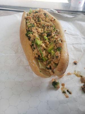 Salmon cheesesteak