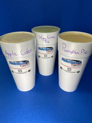 Apple Cider, Key Lime Pie, and Pumpkin Pie smoothies at NutriSport & Smoothie--Marion.