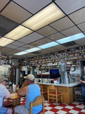 Uncle Pete's has 15000 cups hanging on the walls here.