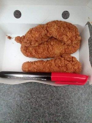 Step 3:  measure the chicken tenders..because they dam sure don't look like the commercial...smh..mann I was so UPSET