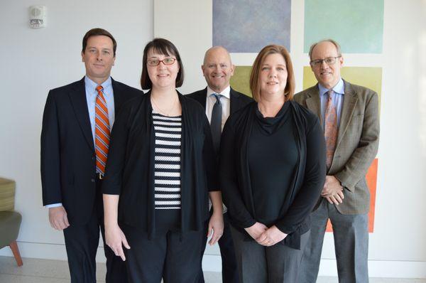 Campus Eye Center doctors. (From left): David S Williams, MD, Olga M. Womer, OD, Lee A Klombers, MD, Lisa J. Kott, OD, Kerry T. Givens, MD