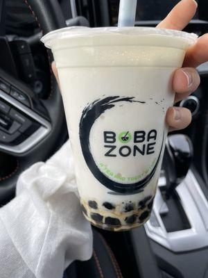 Snow Coconut Milk Tea + boba + salted cream