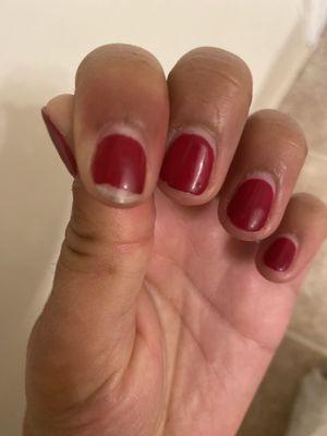 Gel polish didn't last and started to chip off after less than a week