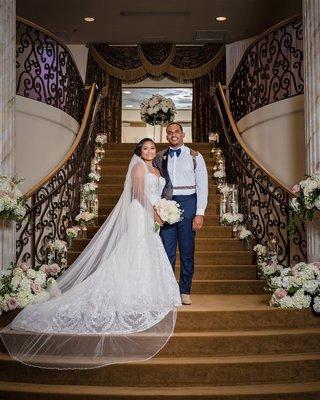 Bride and groom at the Grand Marquise Ballroom!