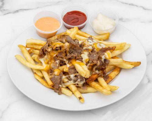 A12 Top-Up-Meat
French fries with Philly cheesesteak