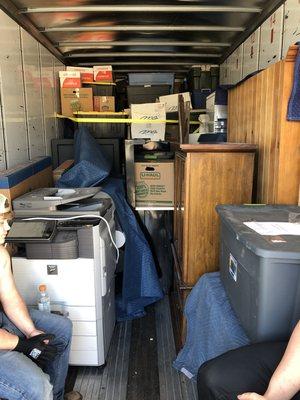 A couple of the guys taking a break after loading a trailer for a customer.