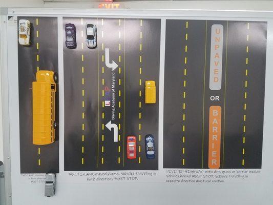 how to stop for school bus on classroom magnetic board