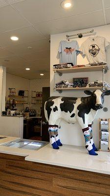 Merch and the creamery counter