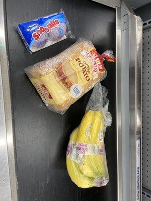 Bought Bf his bananas and his potato bread!