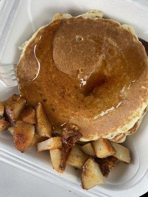 Pancakes and red potatoes