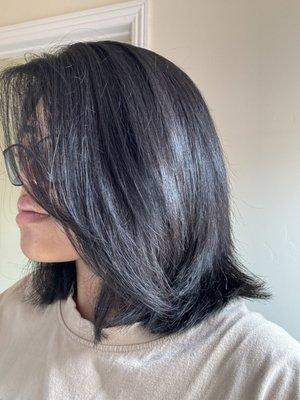 Side profile of haircut